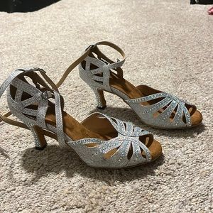Silver rhinestone 2.5 inch Ballroom Heels